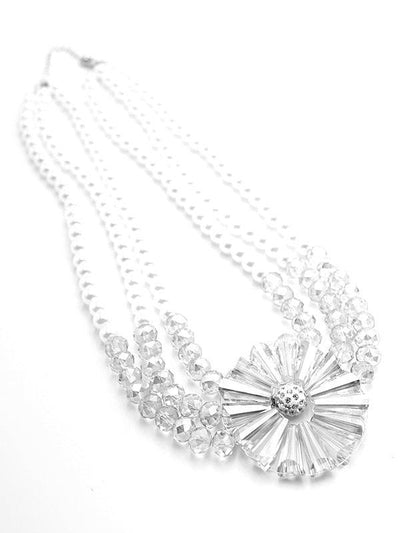 White Pearls and Crystals Neckpiece - Odette