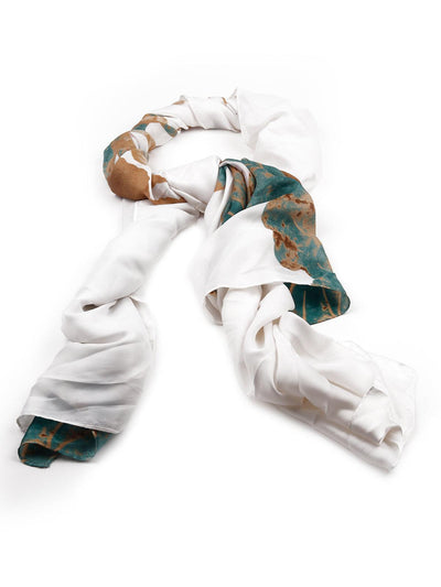 White smooth textured scarf for women - Odette