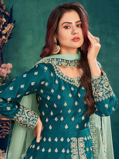Women's Morpeach Art Silk Semi Stitched Salwar Suit - Odette