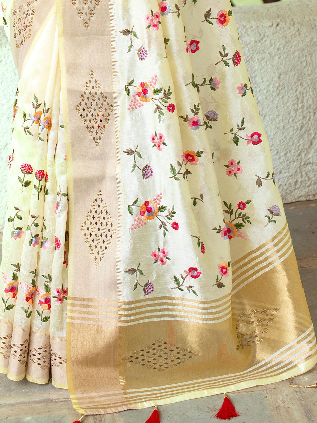 Yellow Color Mysore Silk Beautiful Saree - Odette