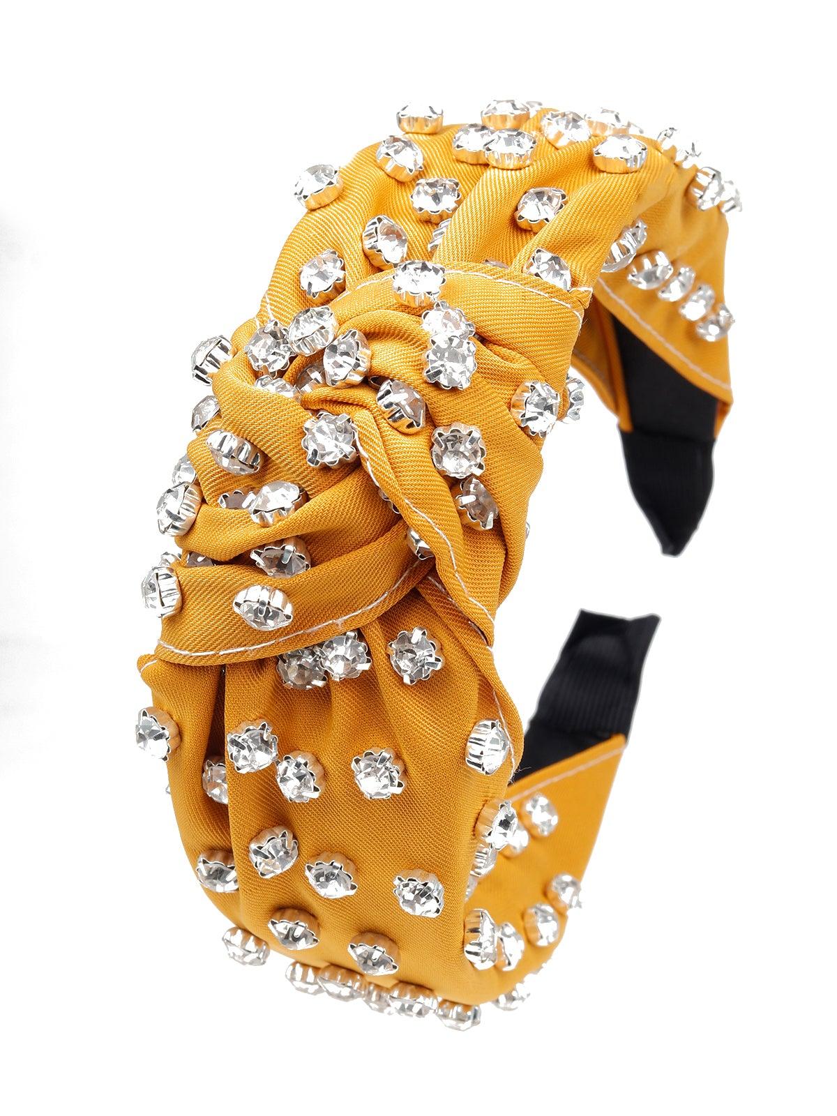 Yellow Colour Studded Hairband - Odette