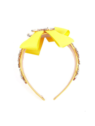 Yellow Transparent Crystal Hairband - Odette