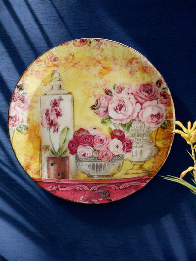Yellow Victorian Wall Hanging Plate - Odette